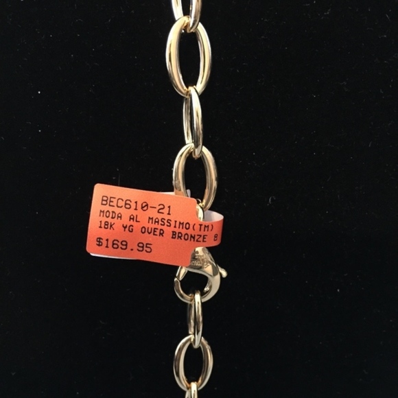 8mm OVAL LINK CHAIN NECKLACE 18K GOLD/BRONZE - Picture 3 of 4